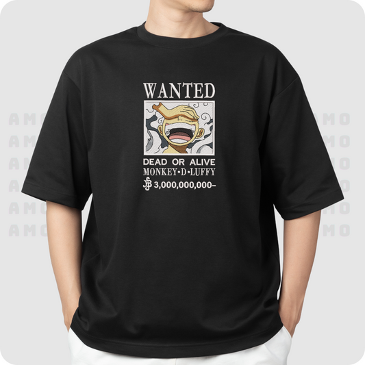 One Piece Luffy Wanted Embroidered T-shirt