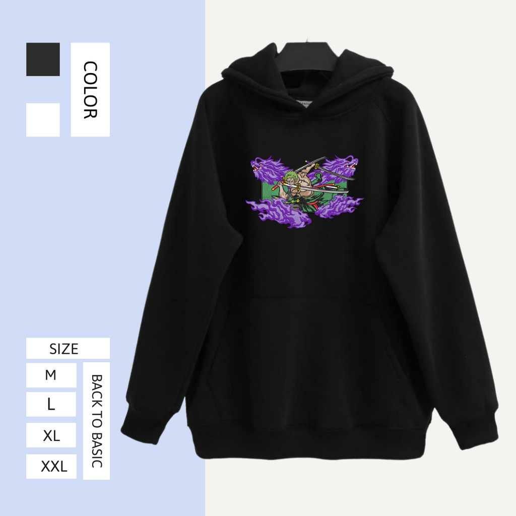Roronoa Zoro arc wano - One Piece Embroidered Hoodie