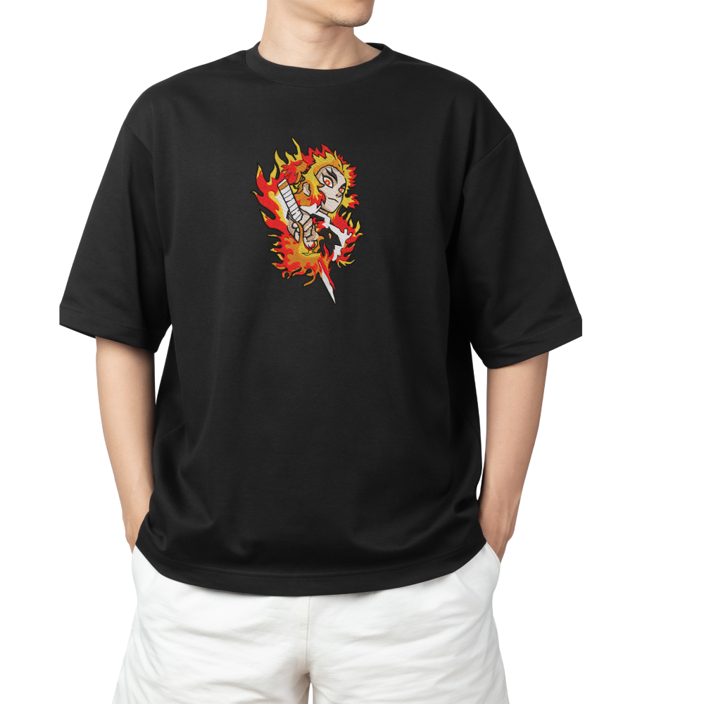 Kyojuro Rengoku | Kimetsu no Yaiba embroidered T-shirt