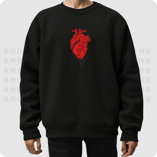 Heart Chainsaw Man Embroidered Sweater