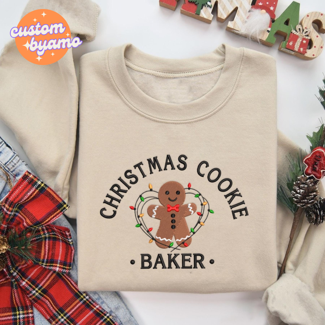 Christmas Cookies Couple Embroidered Sweater/Hoodie