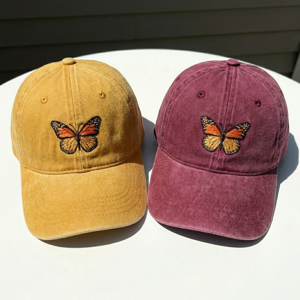 Monarch Butterfly Embroidered Cap – Nature-Inspired Style - photo 2