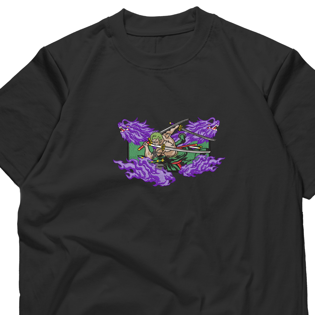 Roronoa Zoro arc wano One Piece Embroidered T-shirt