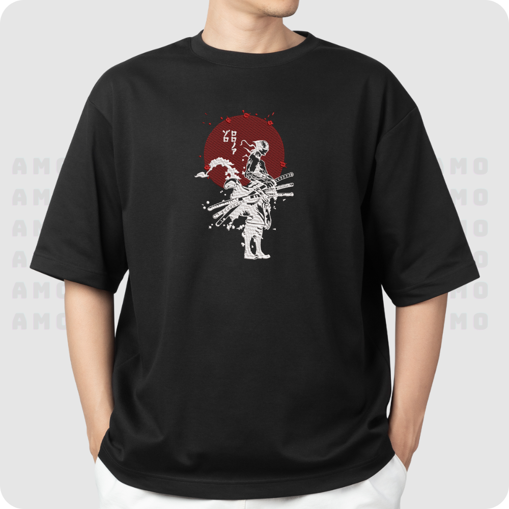 Roronoa Zoro One Piece Anime Embroidered T-Shirt