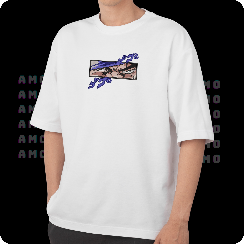 Jotaro Kujo Jojo Blizzard Adventure anime Embroidered T-Shirt 