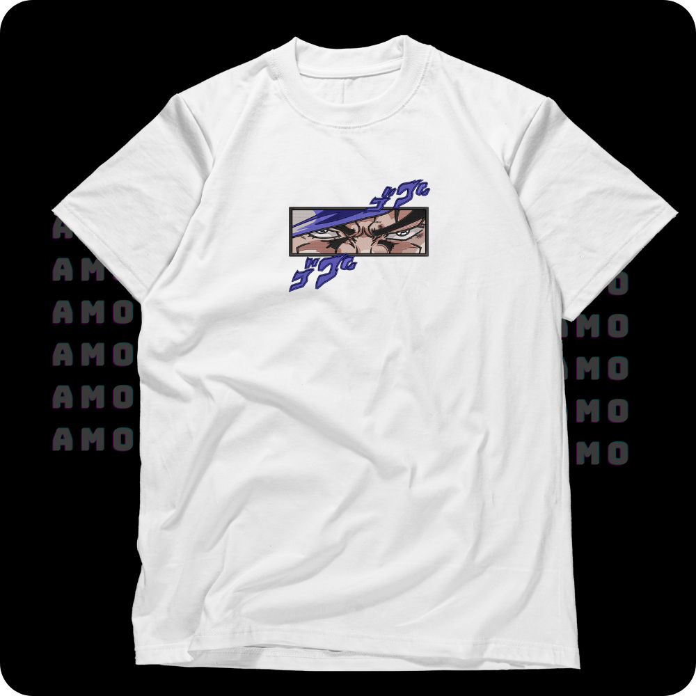Jotaro Kujo Jojo Blizzard Adventure anime Embroidered T-Shirt 