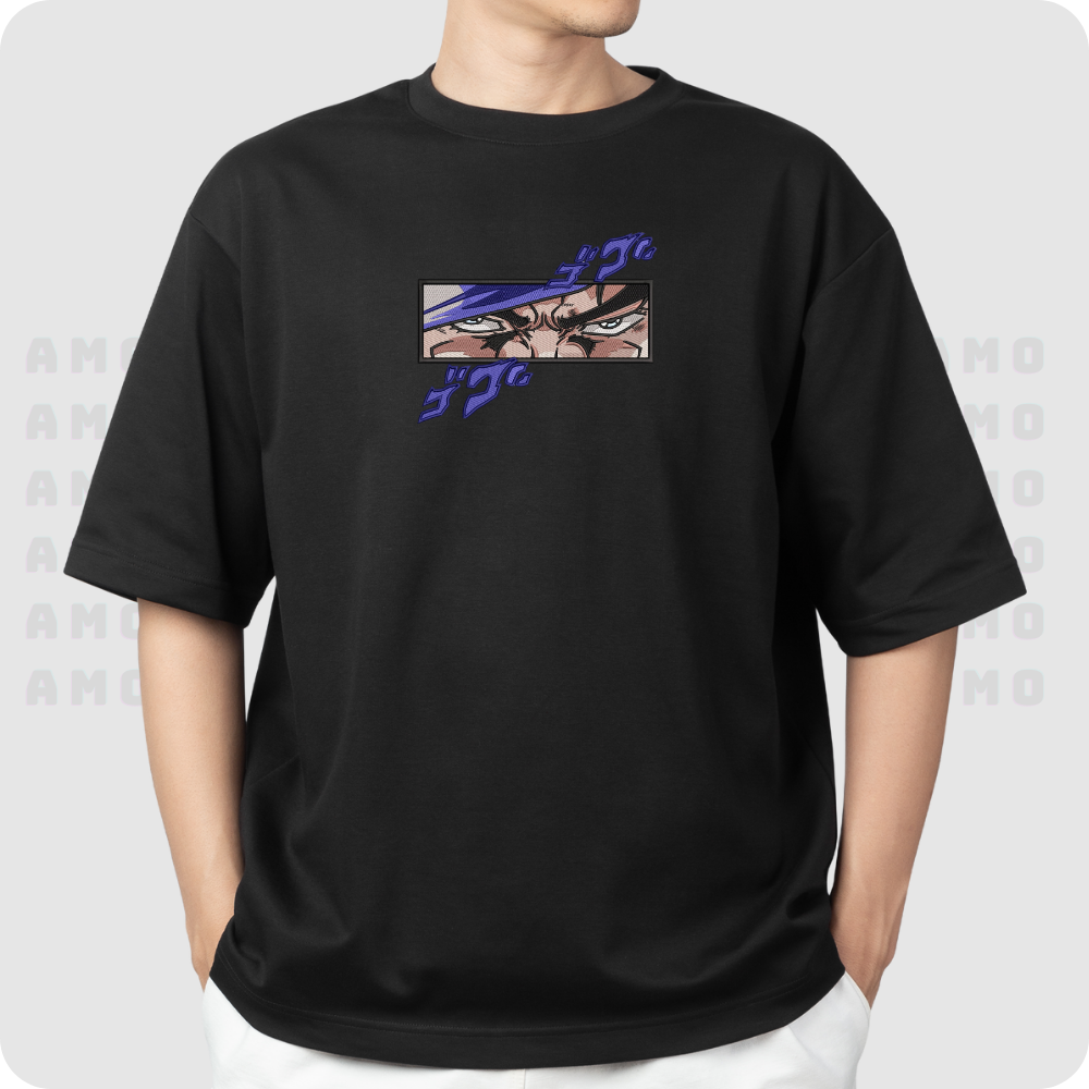 Jotaro Kujo Jojo Blizzard Adventure anime Embroidered T-Shirt 