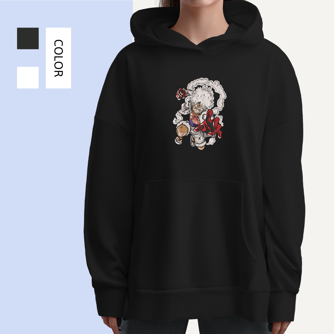 gear 5 luffy hoodie Luffy gear 5 One Piece Embroidered Hoodie – AMOEMBROIDERY