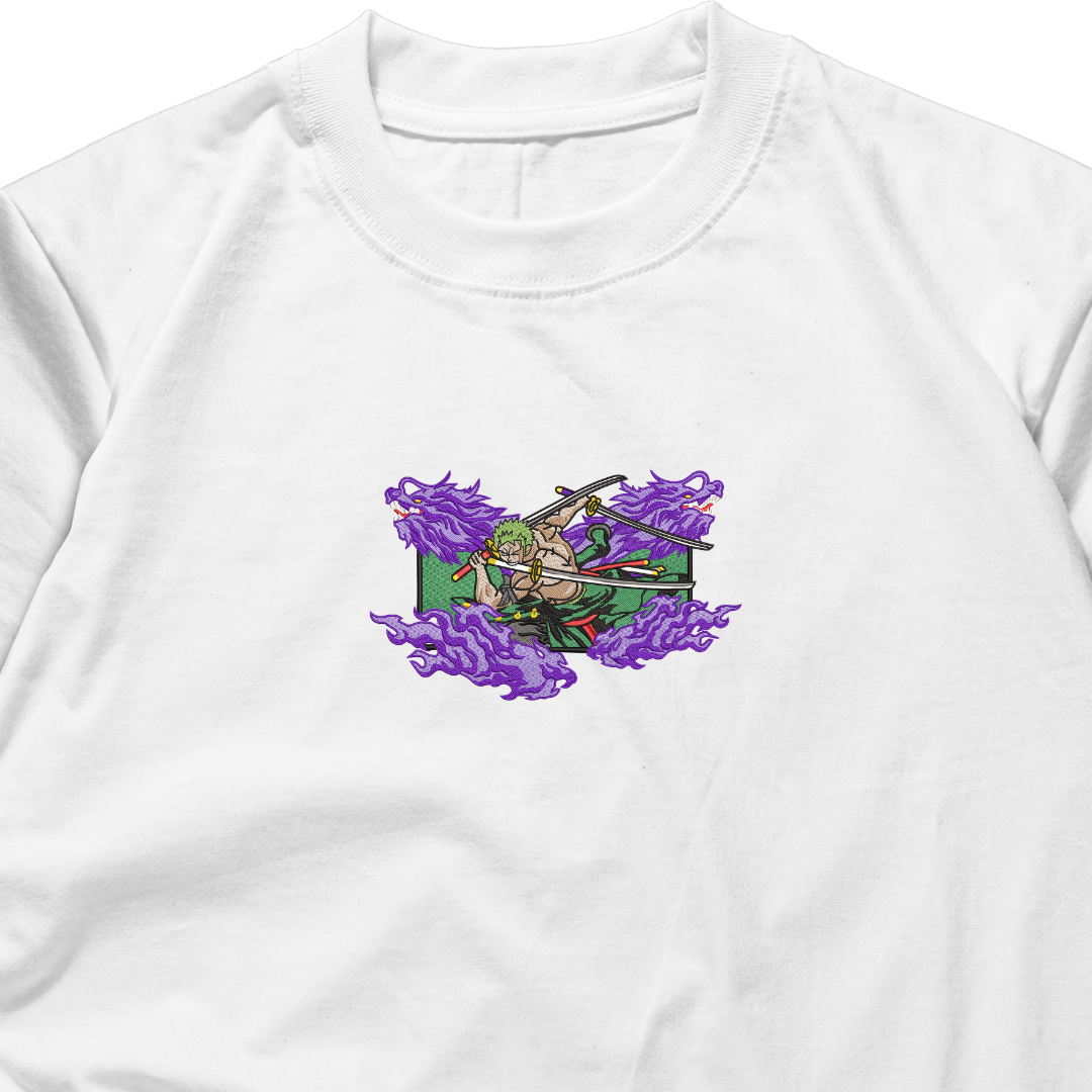 Roronoa Zoro arc wano One Piece Embroidered T-shirt