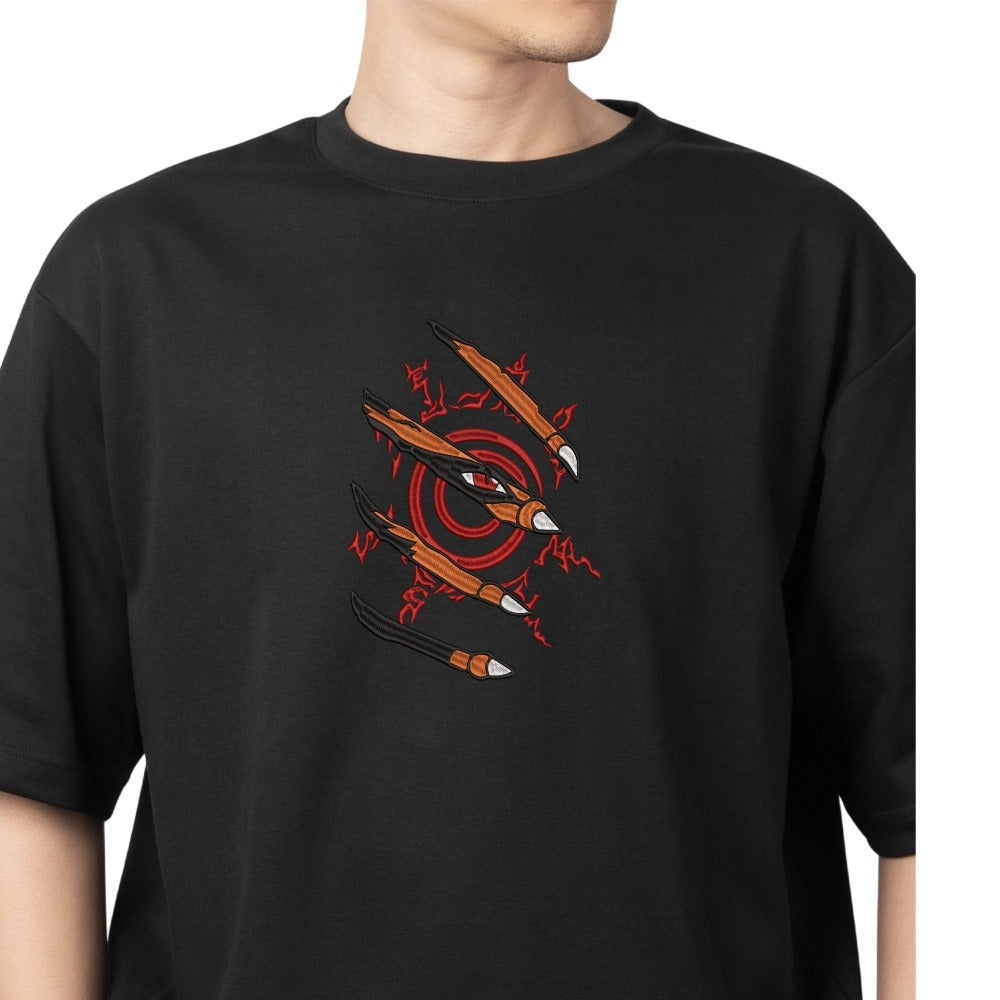 NARUTO SEAL CLAW embroidered T shirt