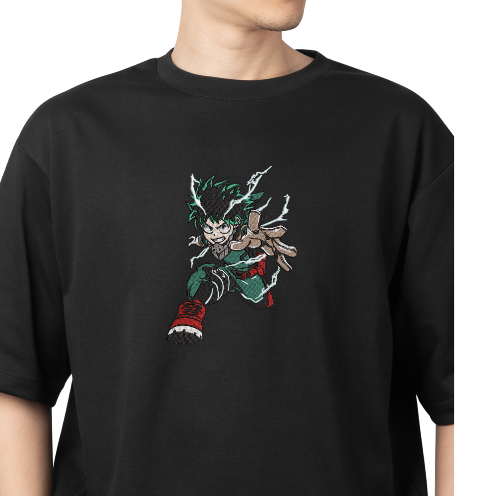Izuku Midoriya Deku / My Hero Academia Embroidered T-shirt