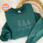 Christmas Tree Farm Lineart Embroidered Sweater/Hoodie