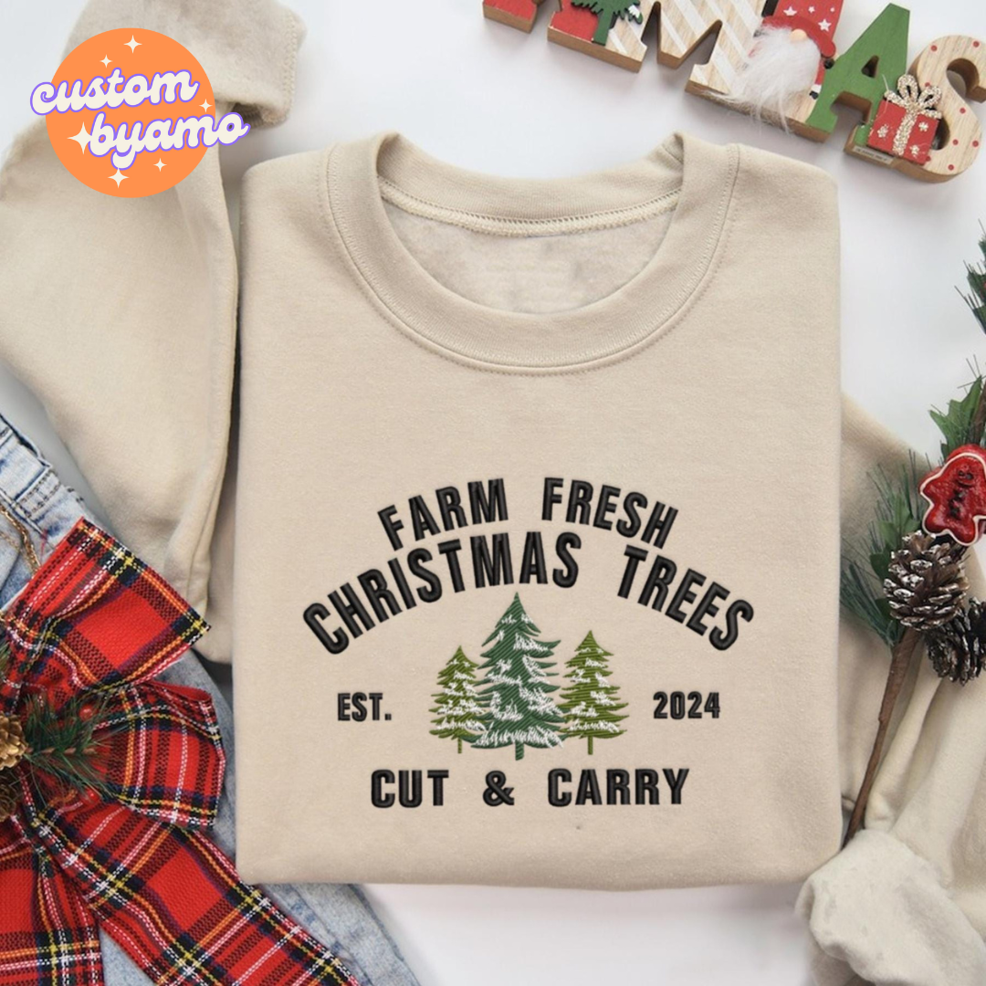 Christmas Tree Farm Embroidered Sweater/Hoodie