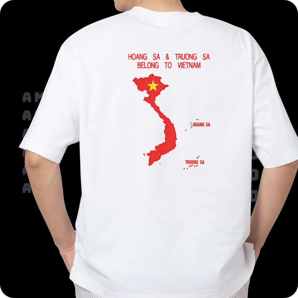 Vietnam Flag T-Shirt Embroidered Vietnamese - Áo Thun CHỦ QUYỀN