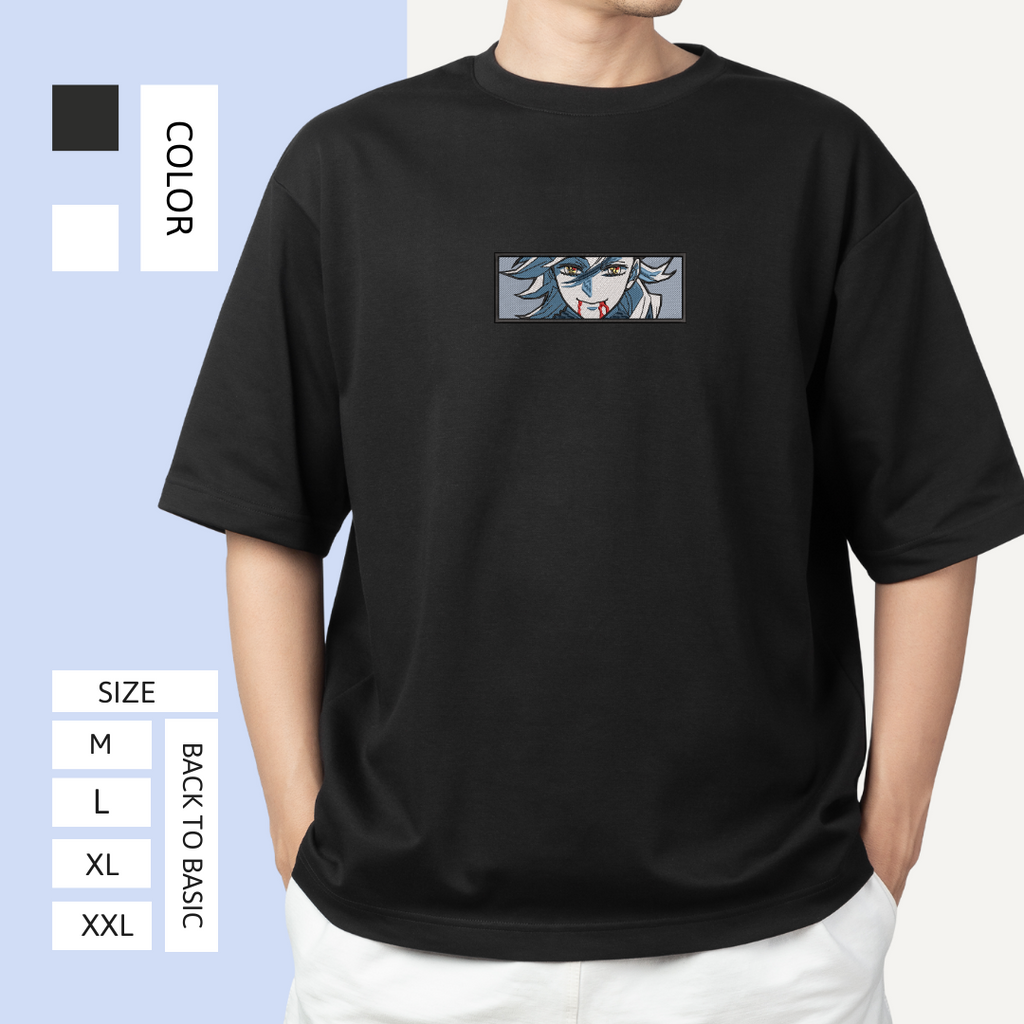 Doma Demon Slayer Embroidered T - Shirt