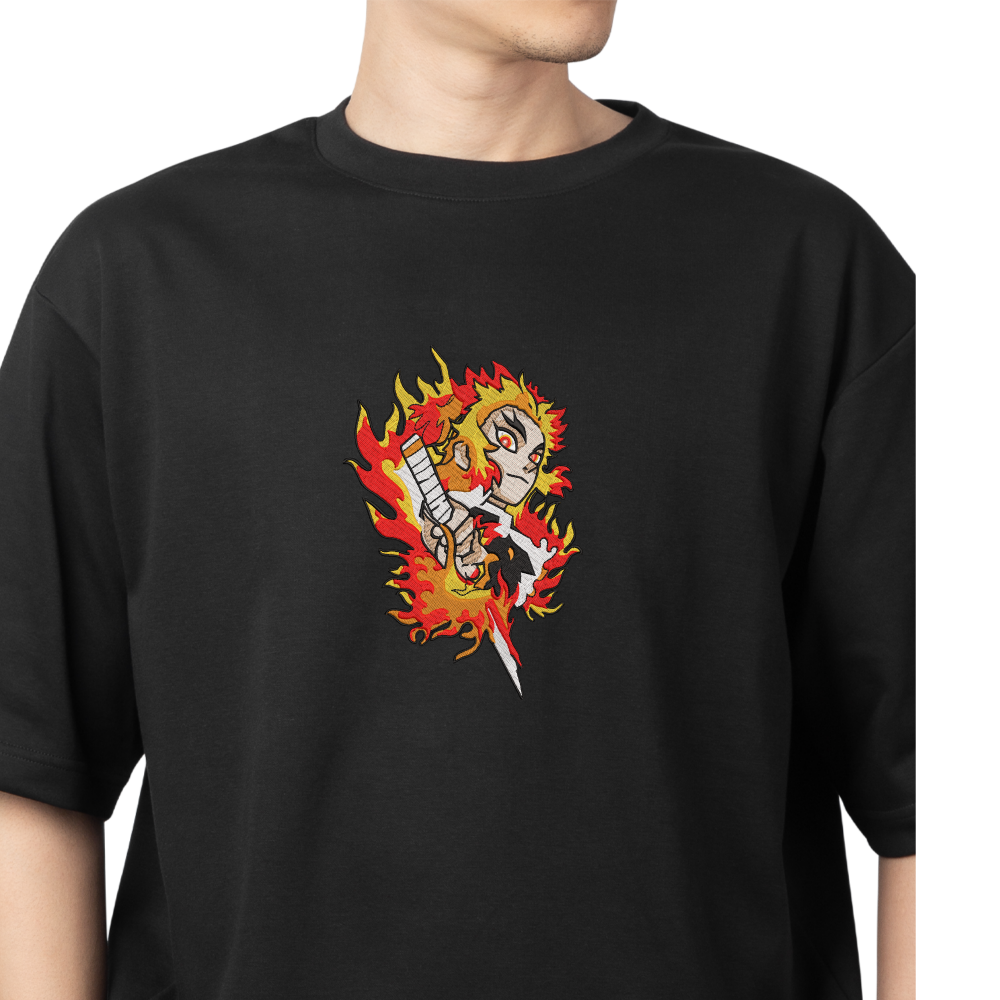 Kyojuro Rengoku | Kimetsu no Yaiba embroidered T-shirt