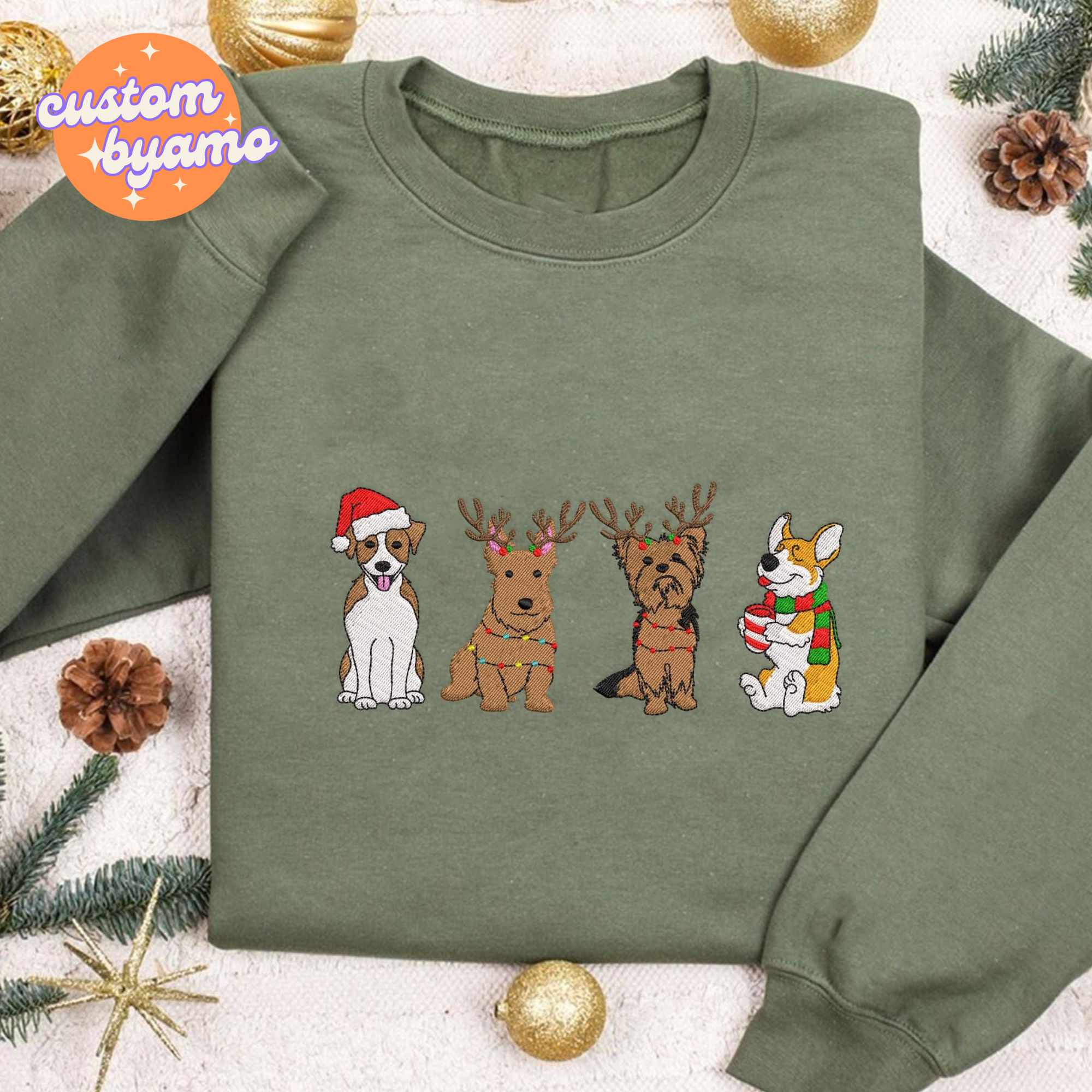 Cute Dog Embroidered Sweater/Hoodie
