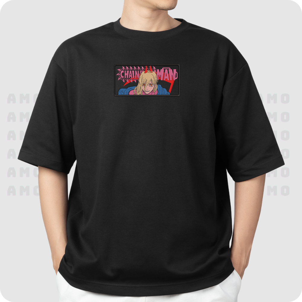 Power Chainsaw Man Embroidered T-Shirt