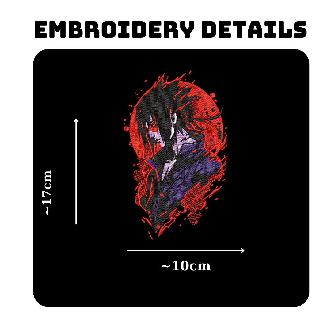 Uchiha Sasuke Naruto Embroidered Hoodie