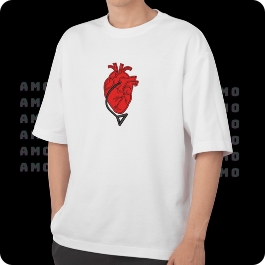 Heart Chainsaw Man Embroidered T-Shirt