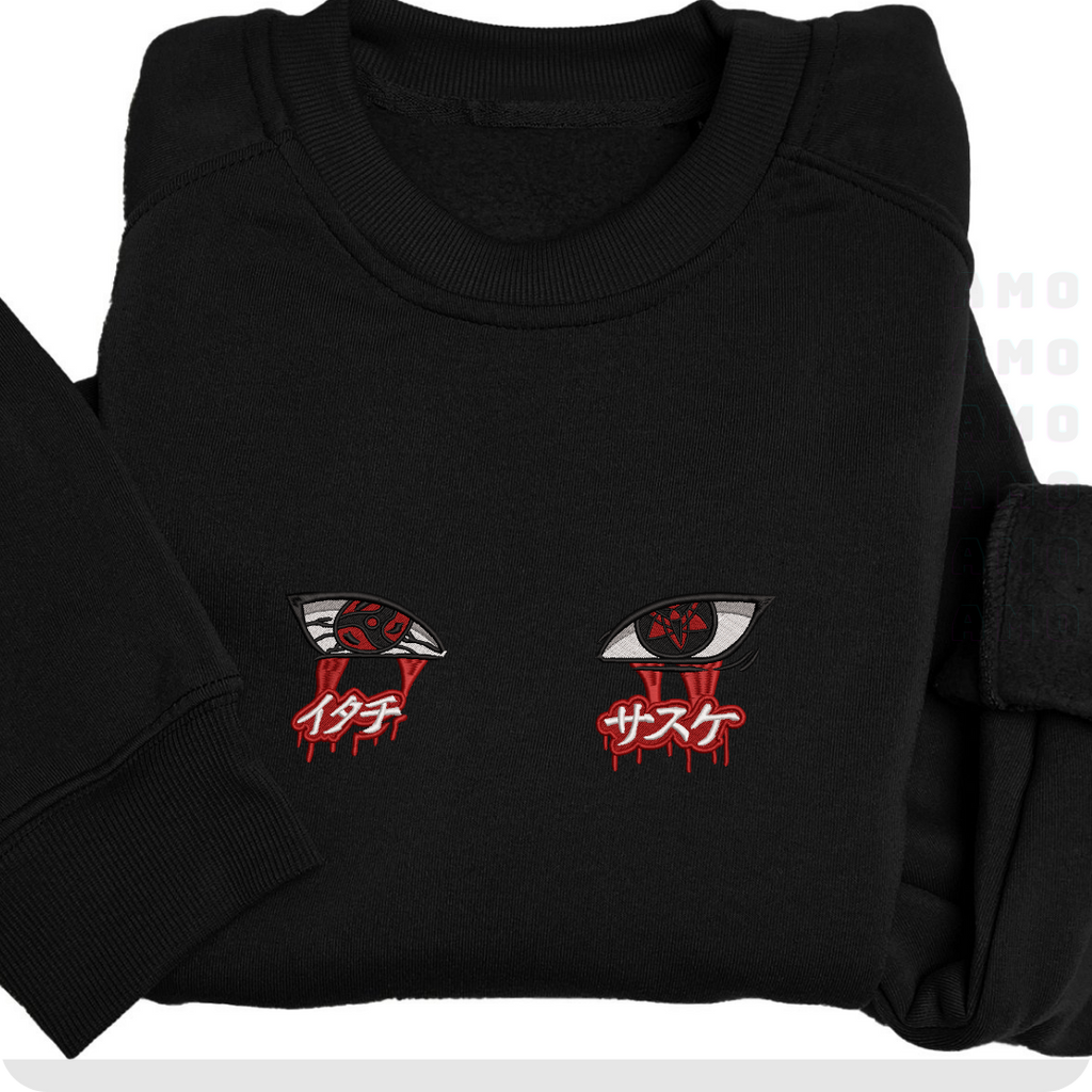 Sharingan Eyes Naruto SASUKE Embroidered Sweater