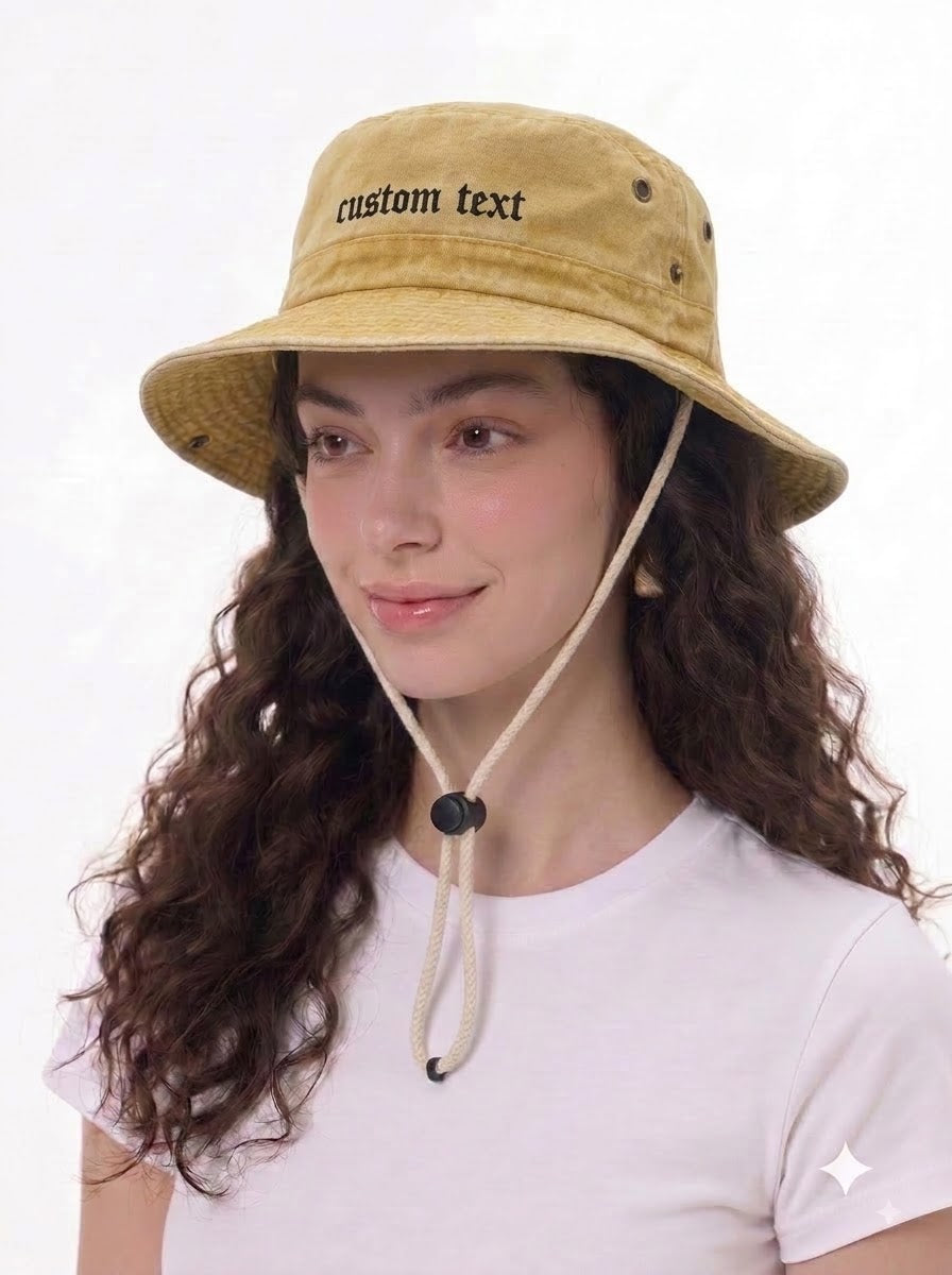 Custom Text Embroidered Bucket Hat - view 4