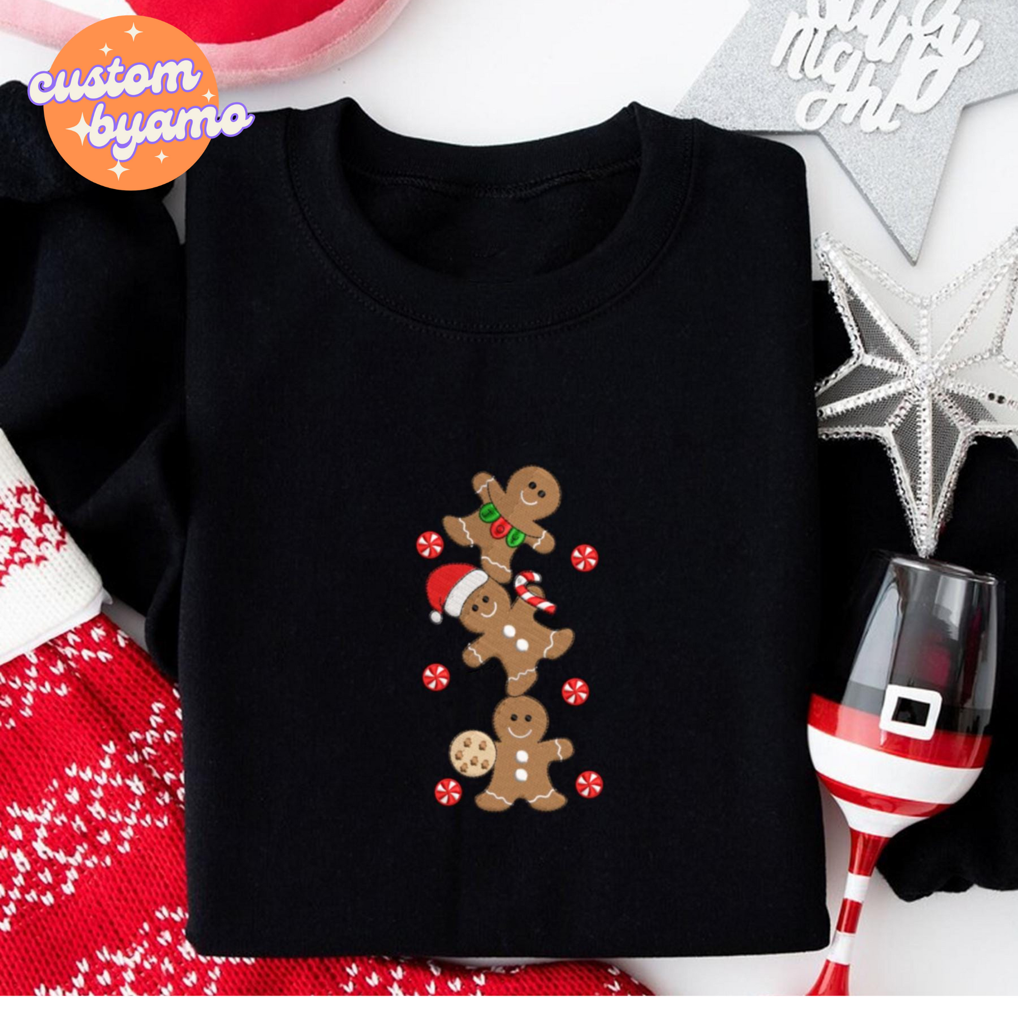 Christmas Gingerbread Embroidered Sweater/Hoodie
