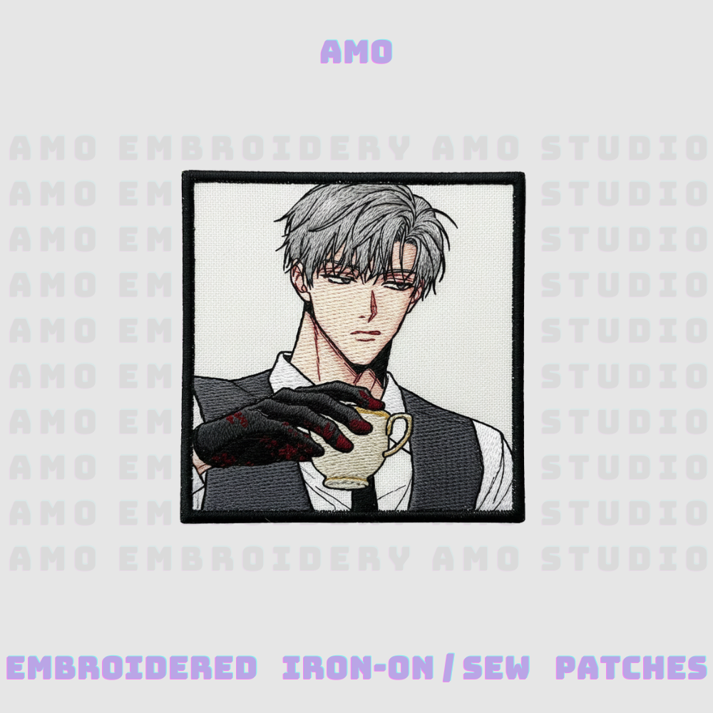 Taeui and Ilay embroidered patch high detail stitching