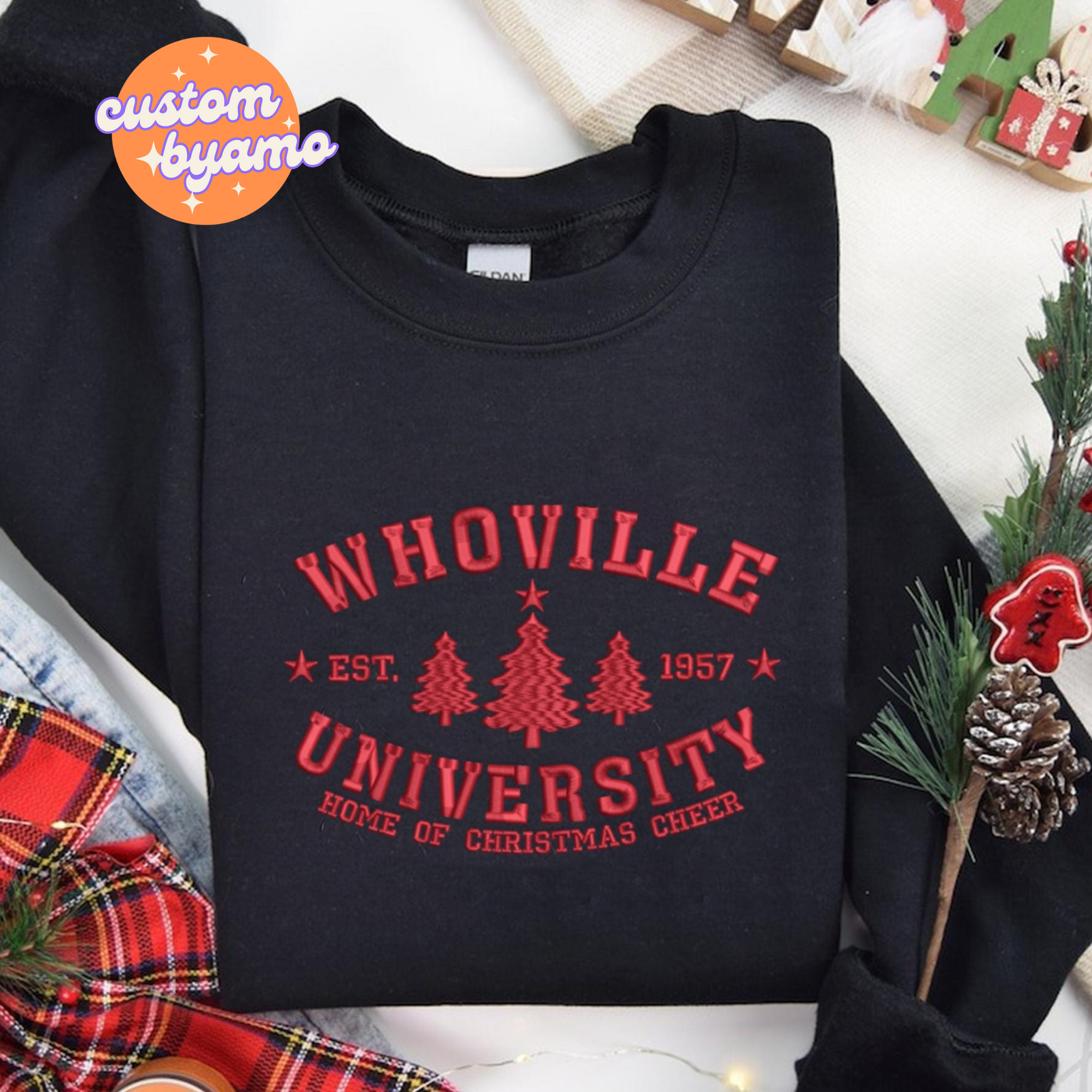 Christmas Movie Town Embroidered Sweater/Hoodie