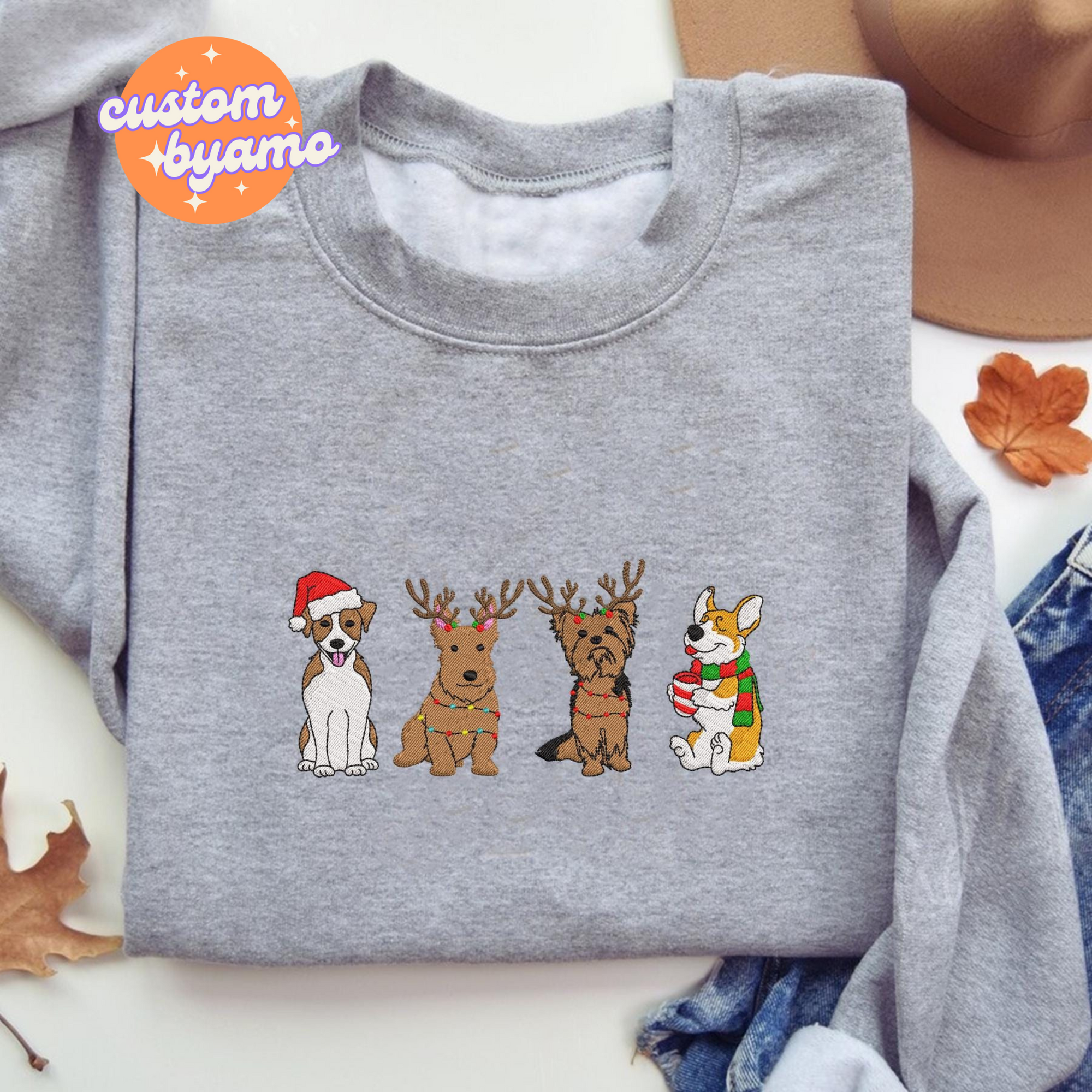 Cute Dog Embroidered Sweater/Hoodie