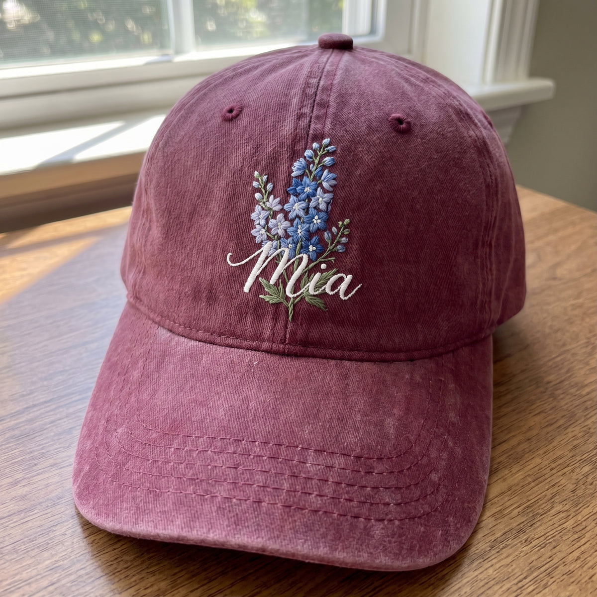 Custom Birth Flower Embroidered Cap – Perfect Gift for Mom - photo 2