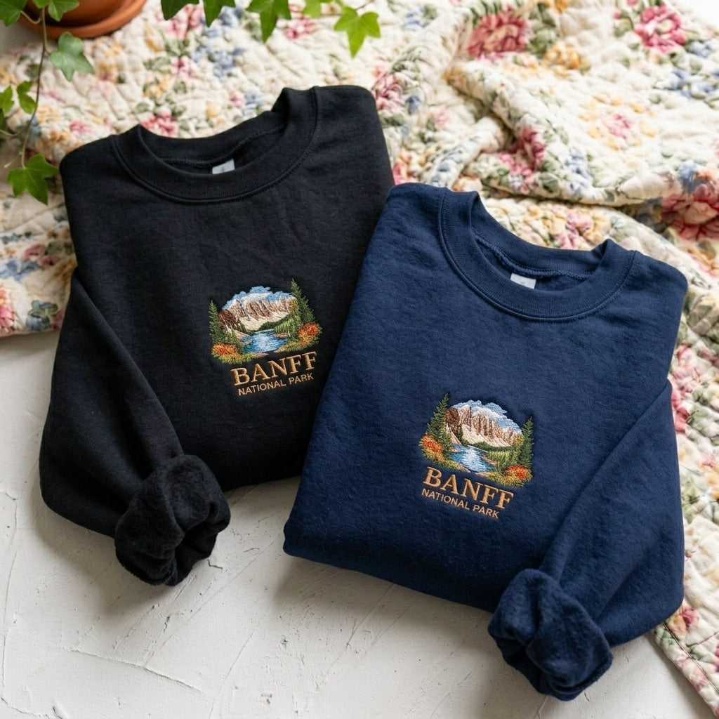 Banff National Park Embroidered Sweater – Trendy Comfort - photo 1