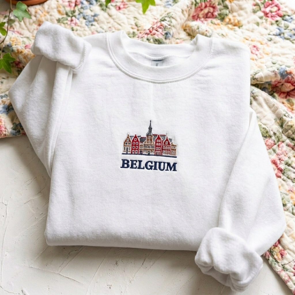 Belgium Embroidered Sweater – Trendy Streetwear Style - photo 1
