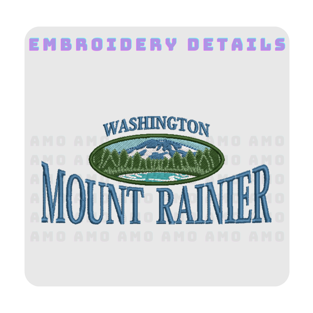 Washington Mount Rainier Embroidered T-Shirt