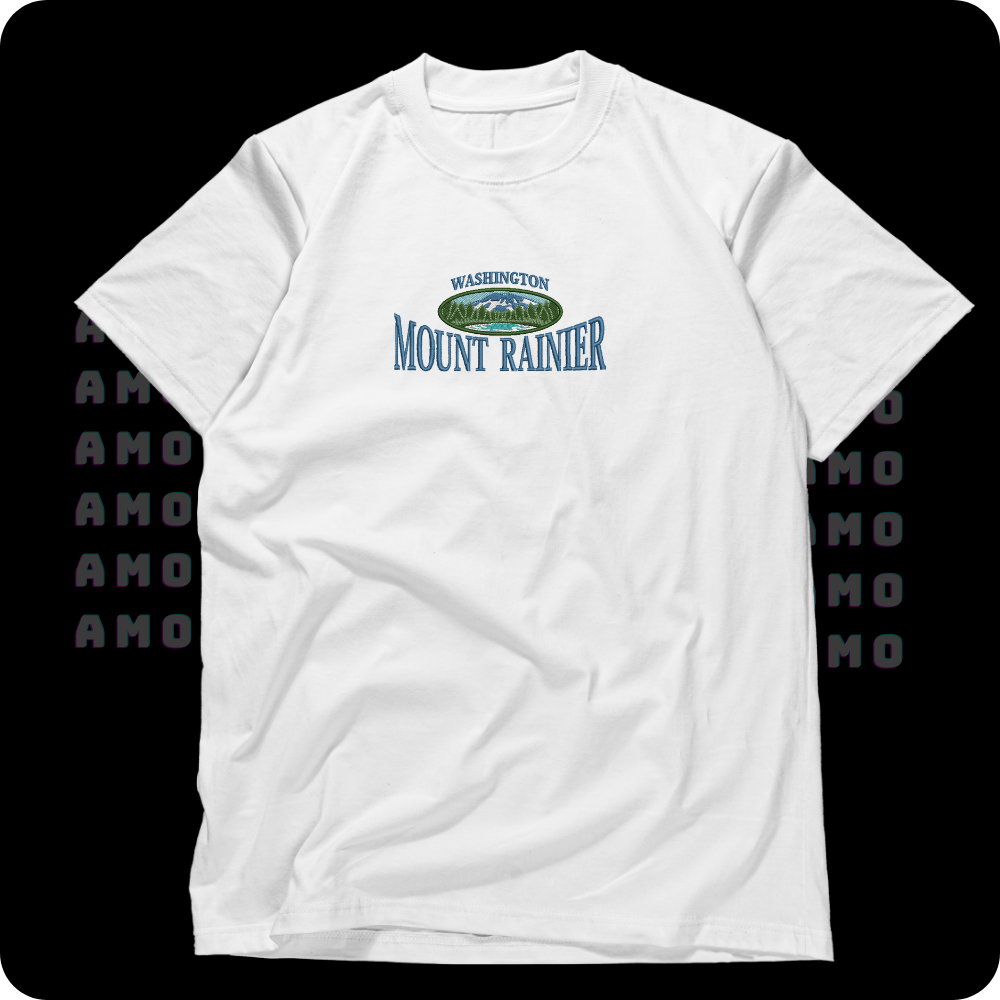 Washington Mount Rainier Embroidered T-Shirt