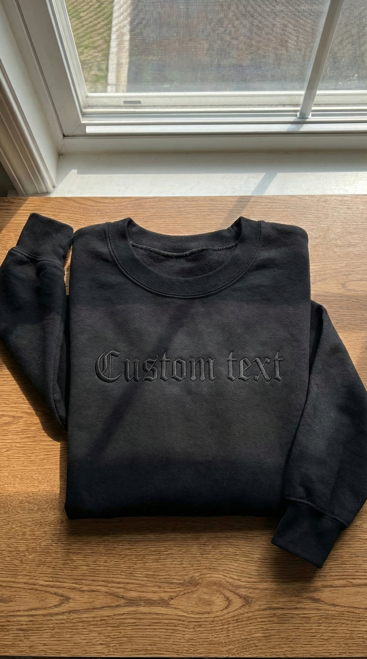 Custom Text Embroidered Sweatshirt
