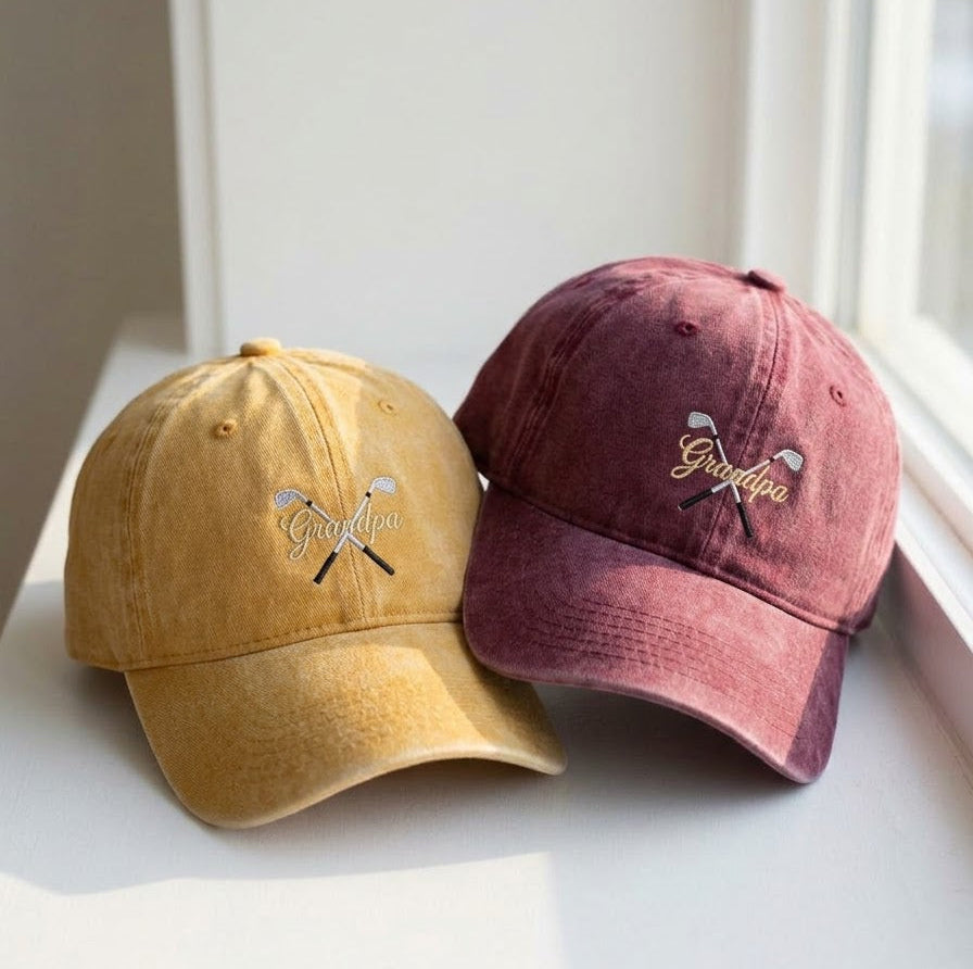 Crossed Golf Clubs Embroidered Cap