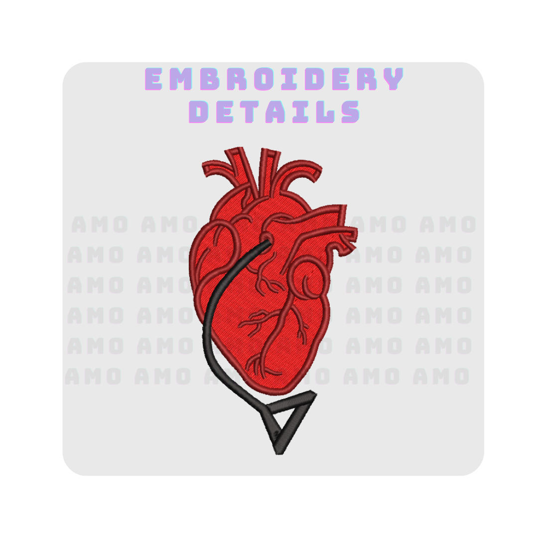 Heart Chainsaw Man Embroidered Hoodie