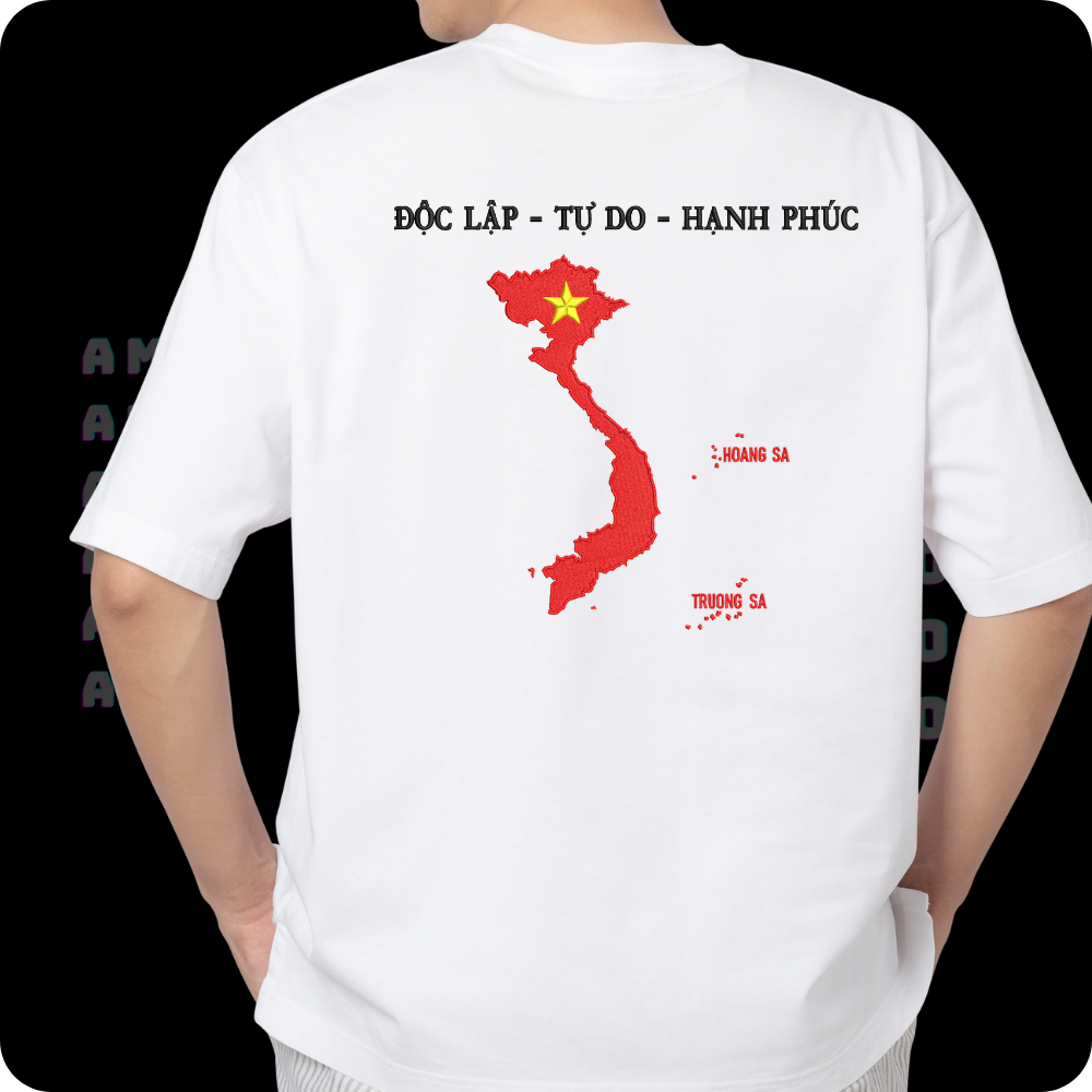Vietnam Flag T-Shirt Embroidered Vietnamese - ÁO ĐỘC LẬP