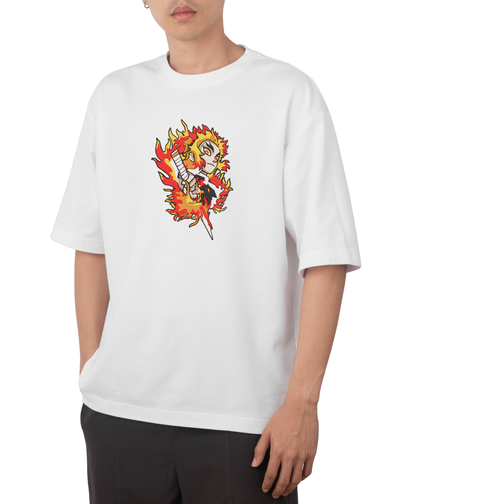Kyojuro Rengoku | Kimetsu no Yaiba embroidered T-shirt