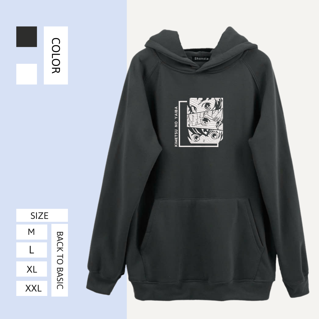 Demon slayer embroidered hoodie sale