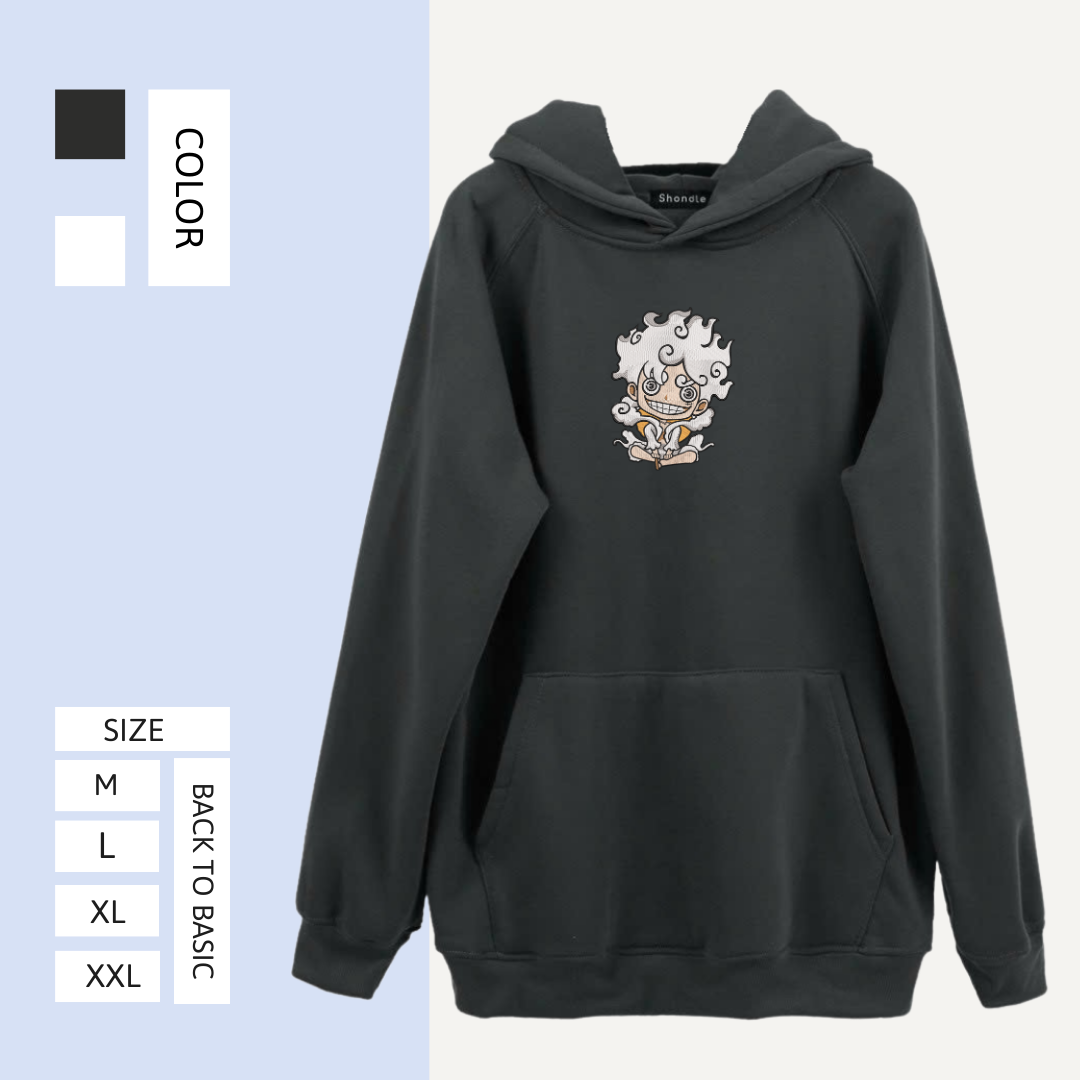 Luffy Nika One Piece Embroidered Hoodie 