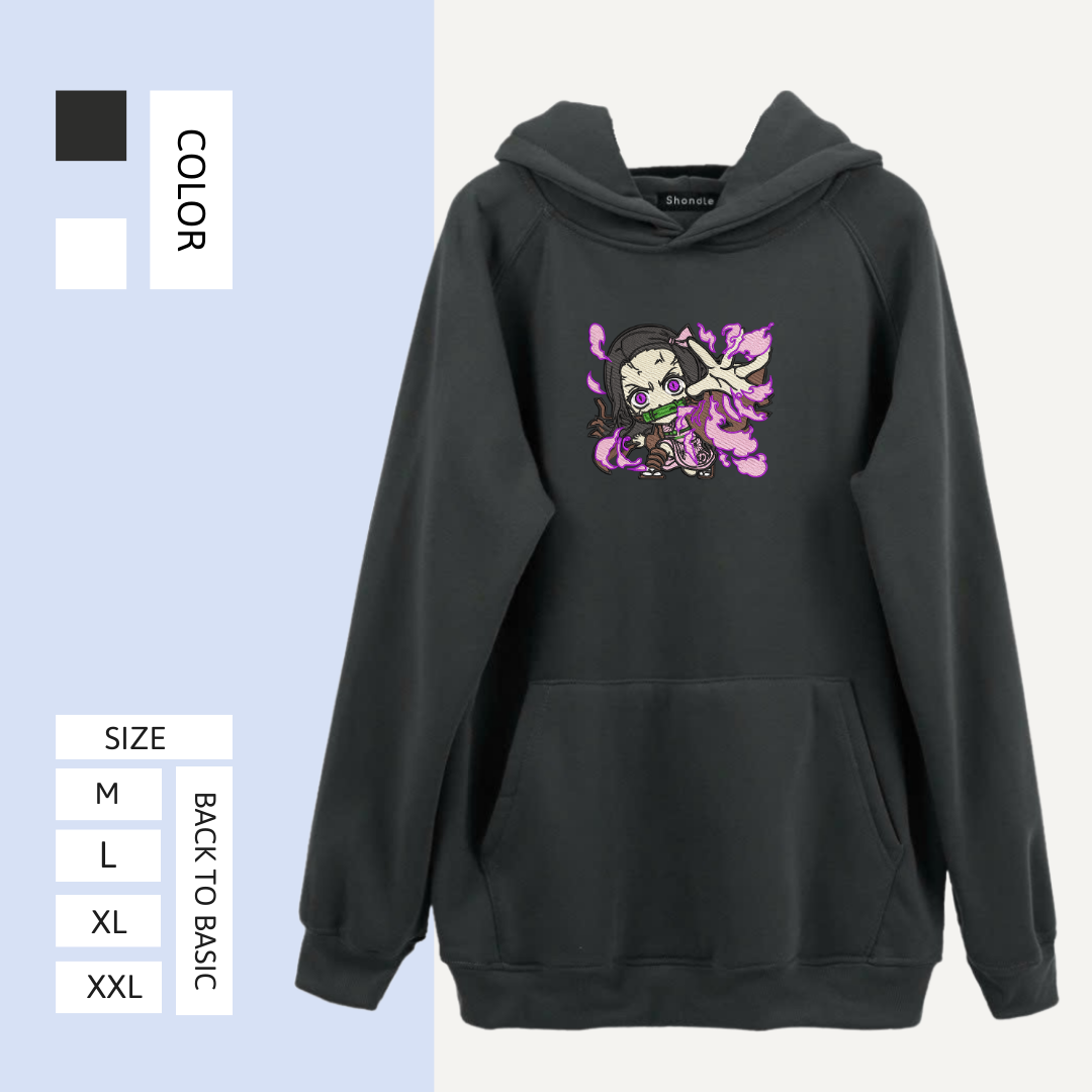 Nezuko Demon Slayer Embroidered Hoodie