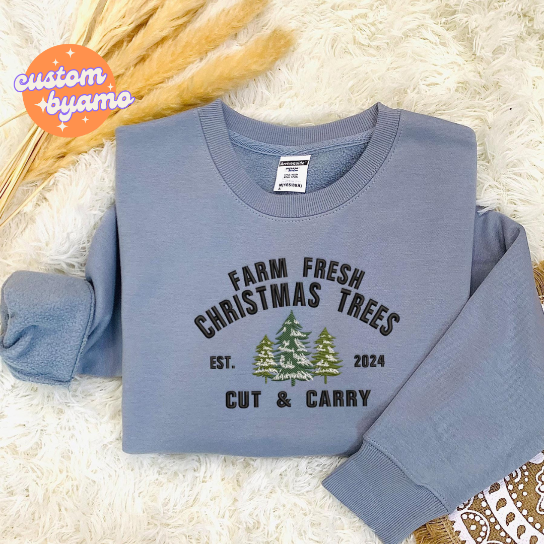 Christmas Tree Farm Embroidered Sweater/Hoodie