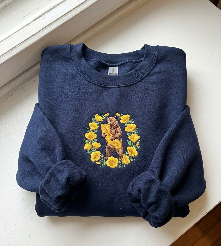 California Bear Embroidered Sweater – Trendy Streetwear Style - photo 4