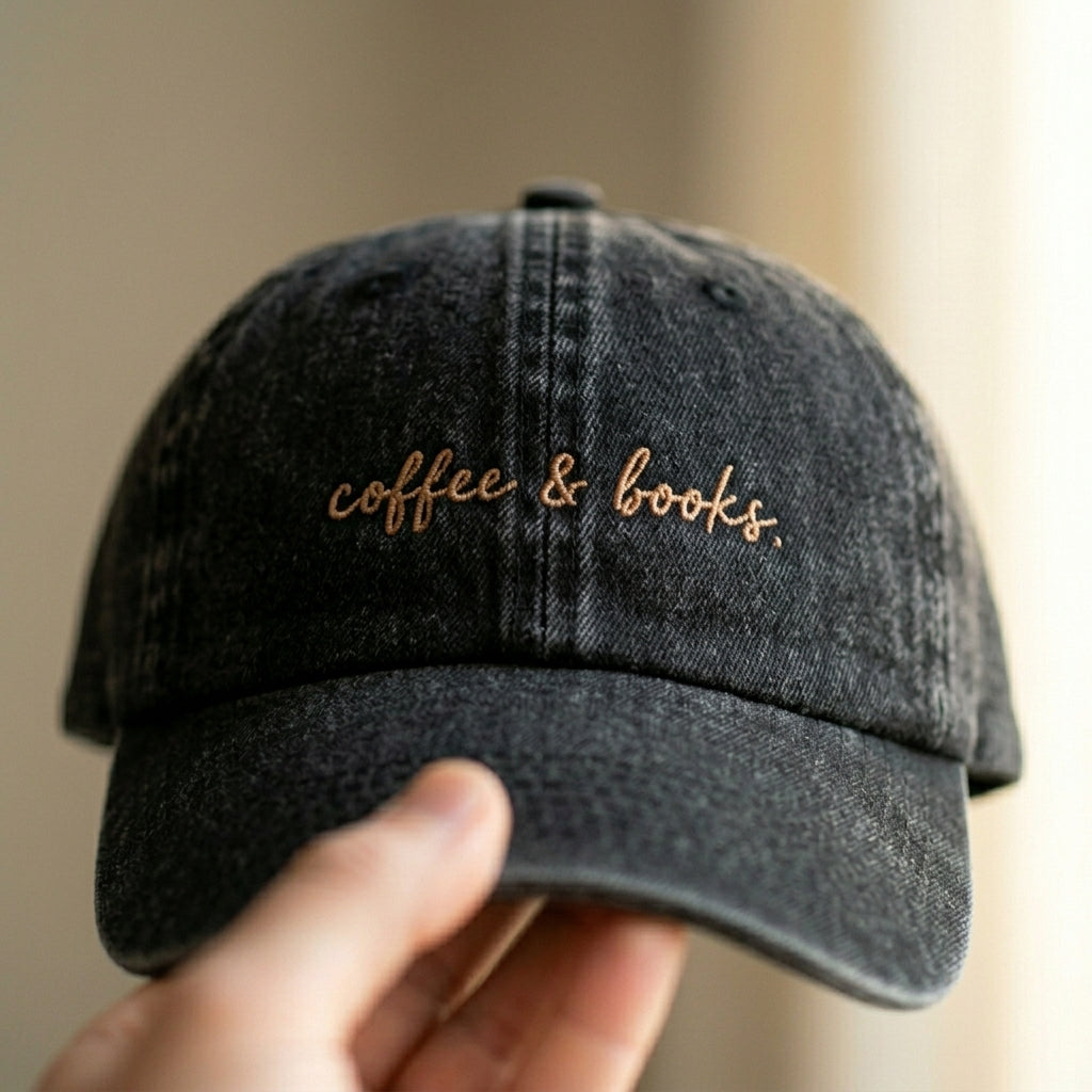 Coffee and Books Embroidered Cap - view 3