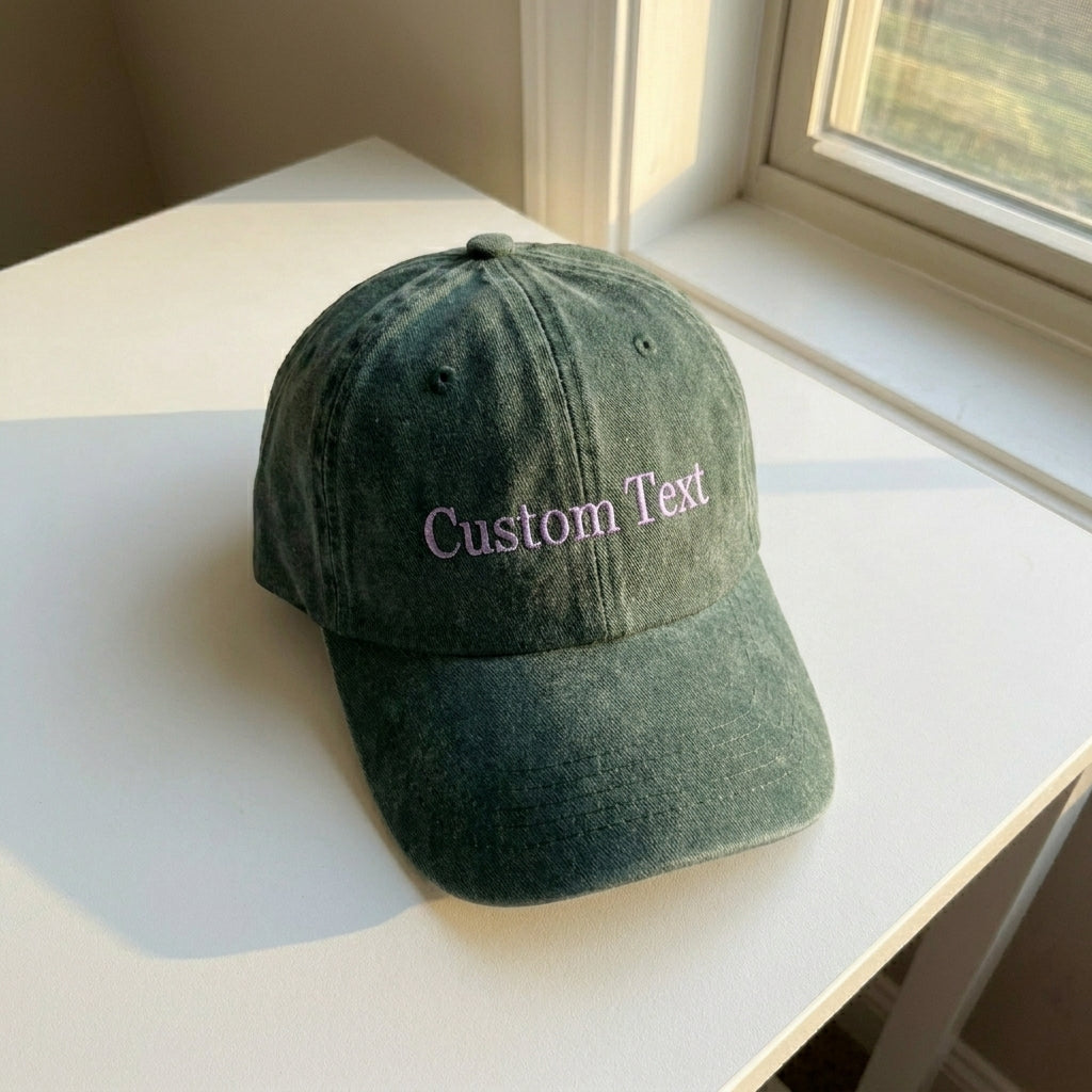 Custom Text Embroidered Dad Hat - view 2