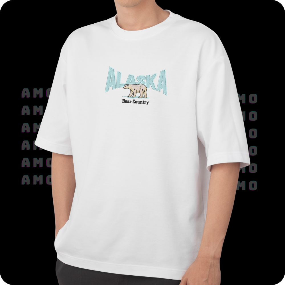 Alsaka Bear Country Embroidered T-Shirt 