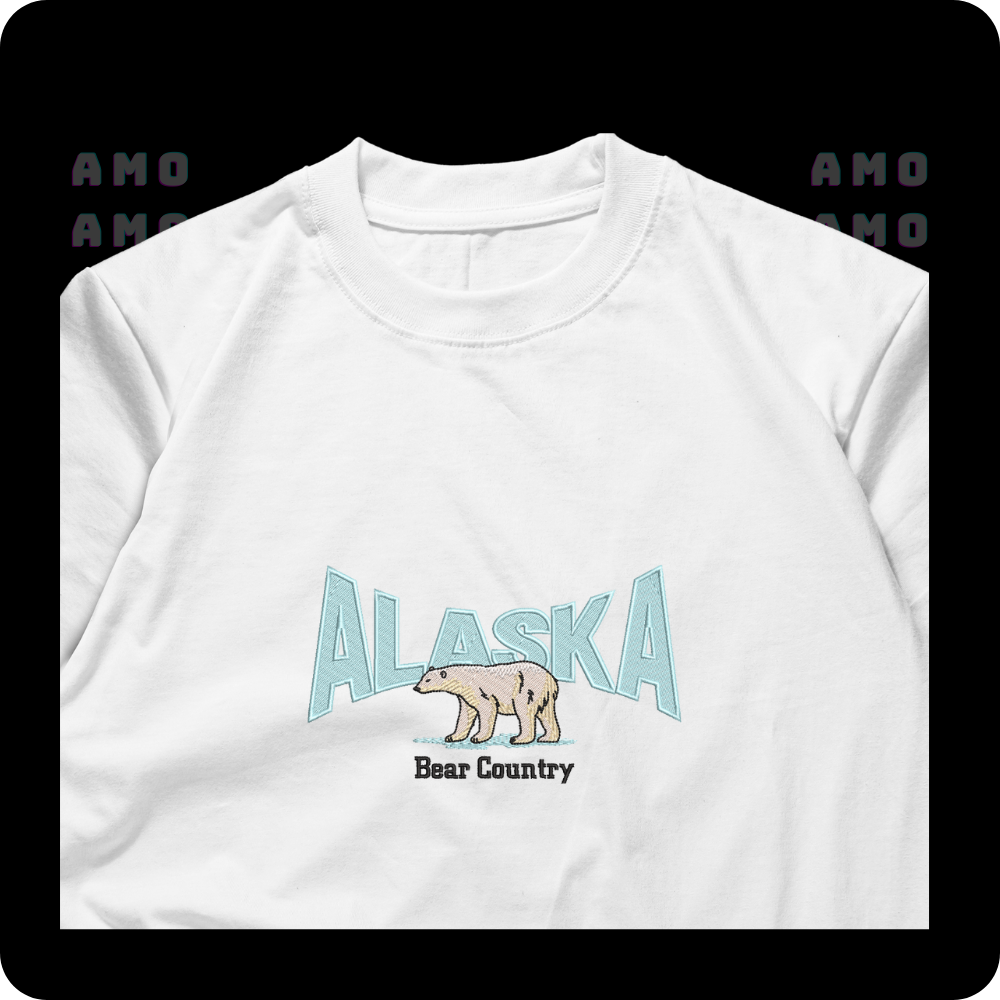 Alsaka Bear Country Embroidered T-Shirt 