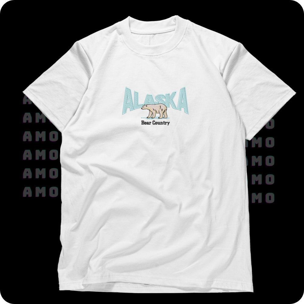 Alsaka Bear Country Embroidered T-Shirt 